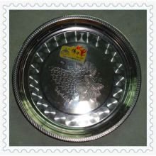 Venta caliente 30/32/34/36/38 cm Magnietic Flower Rim Stainless Steel Round Plate